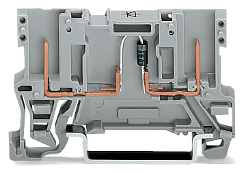 WAGO ELETTRONICA - Morsetto di base per componente 2 pin.con diodo 1N4007.anodo, a destra.grigio