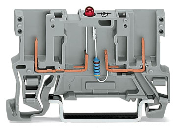 WAGO ELETTRONICA - Morsetto di base per componente 2 pin.LED rosso.24 V DC.grigio