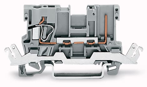 WAGO ELETTRONICA - Morsetto di base per 1 conduttore/1 pin.con contatto schermato.per guida DIN 35 x 15 e 35 x 7,5.grigio