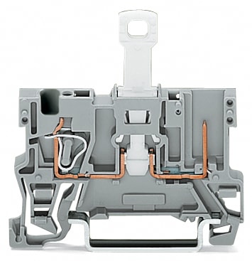 WAGO ELETTRONICA - Morsetto di base sezionatore per 1 conduttore/1 pin.per guida DIN 35 x 15 e 35 x 7,5.4 mm².grigio