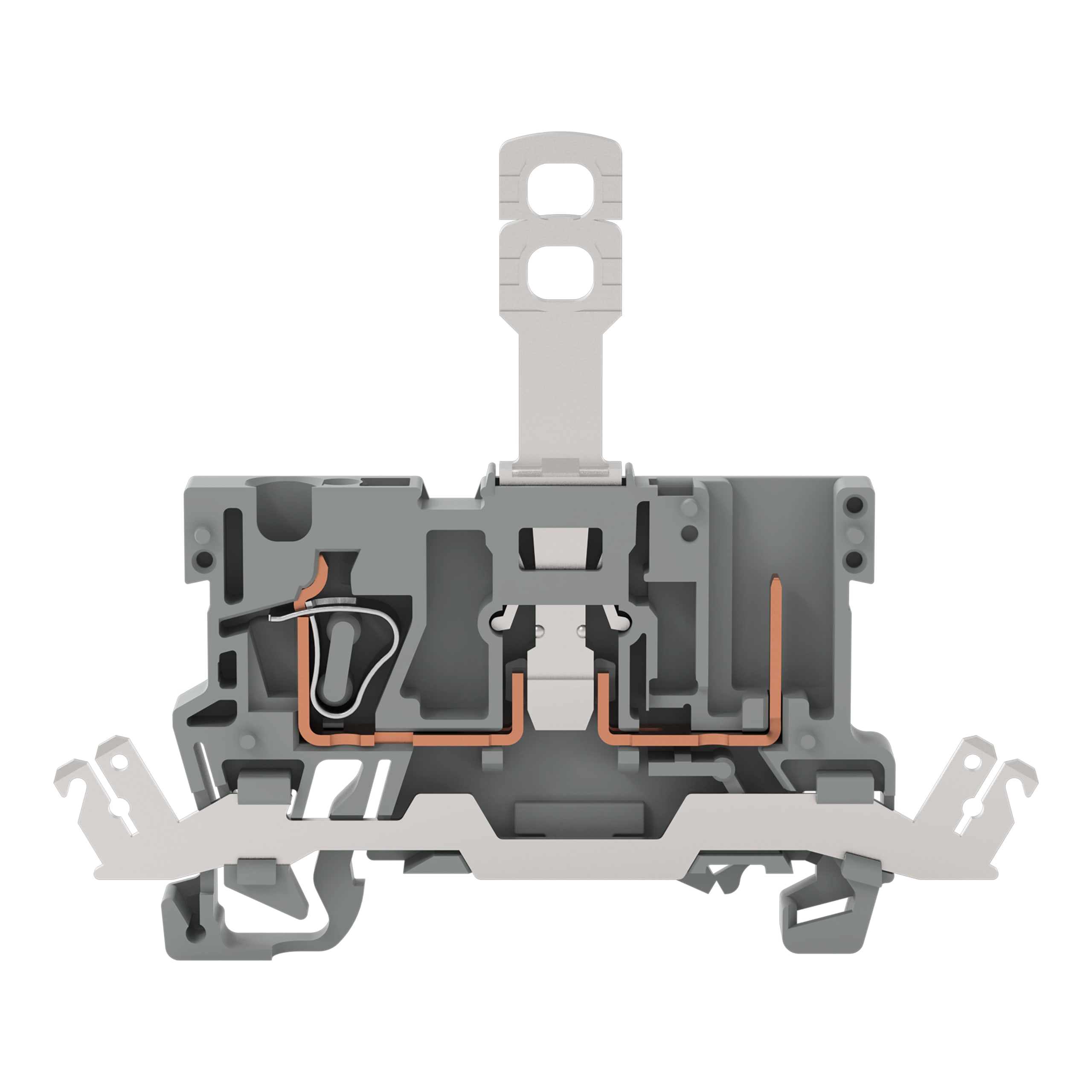 WAGO ELETTRONICA - Morsetto di base sezionatore per 1 conduttore/1 pin.con contatto schermato.per guida DIN 35 x 15 e 35 x 7,5.grigio