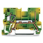 WAGO ELETTRONICA - Morsetto di base di terra per 1 conduttore/1 pin.4 mm².per guida DIN 35 x 15 e 35 x 7,5.verde-giallo