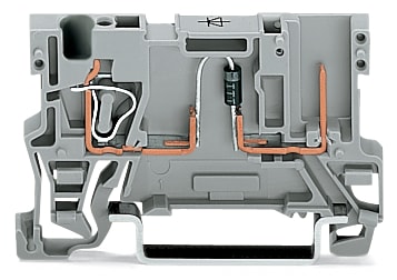 WAGO ELETTRONICA - Morsetto di base per componente per 1 conduttore/1 pin.con diodo 1N4007.anodo, a destra.grigio