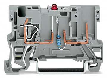 WAGO ELETTRONICA - Morsetto di base per componente per 1 conduttore/1 pin.LED rosso.24 V DC.grigio