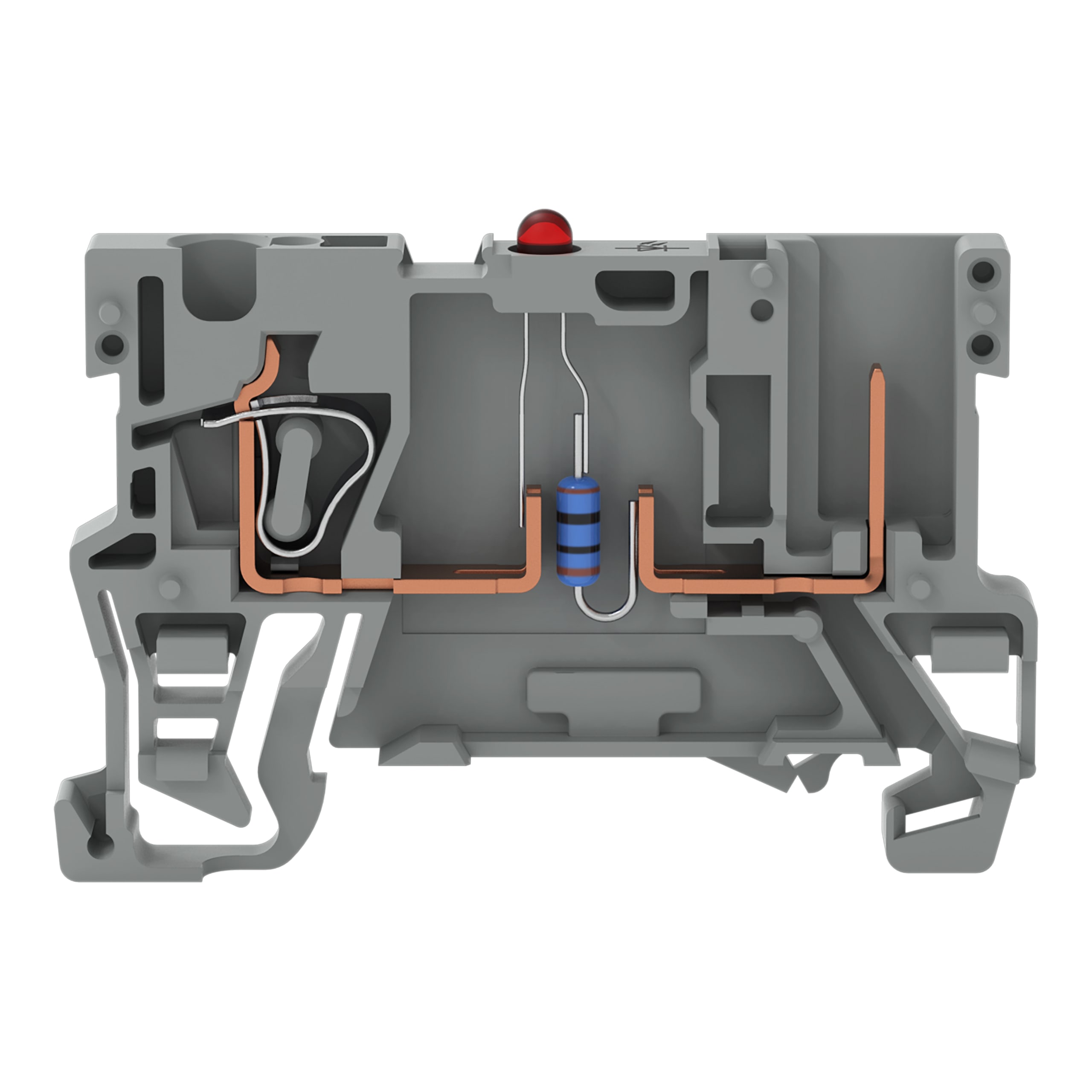 WAGO ELETTRONICA - Morsetto di base per componente per 1 conduttore/1 pin.LED rosso.24 V DC.grigio 769-239/281-434