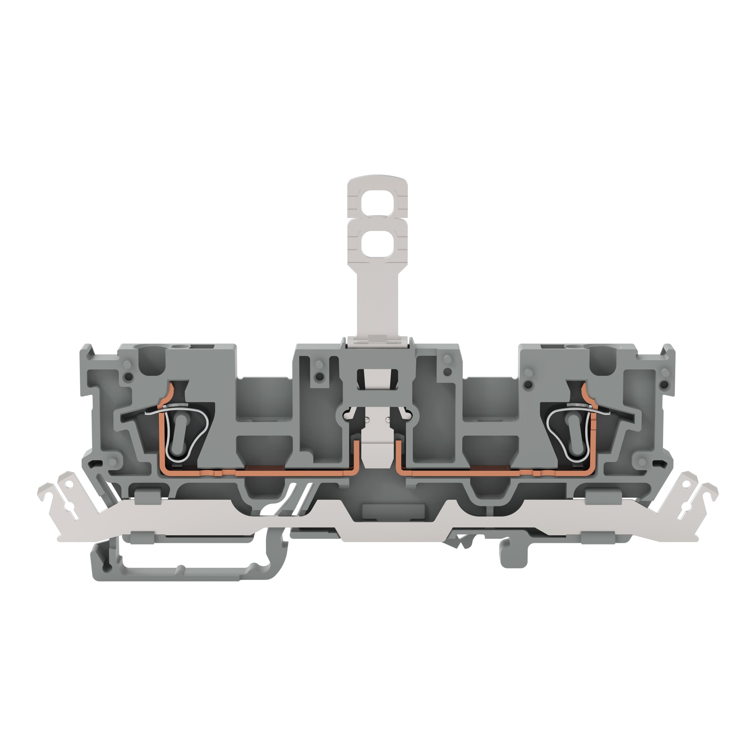 WAGO ELETTRONICA - Morsetto di base sezionatore per 1 conduttore/1 pin.con contatto schermato.con 2 posizioni per ponticelli.grigio