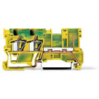 WAGO ELETTRONICA - Morsetto di base di terra per 2 conduttore/1 pin.4 mm².per guida DIN 35 x 15 e 35 x 7,5.verde-giallo
