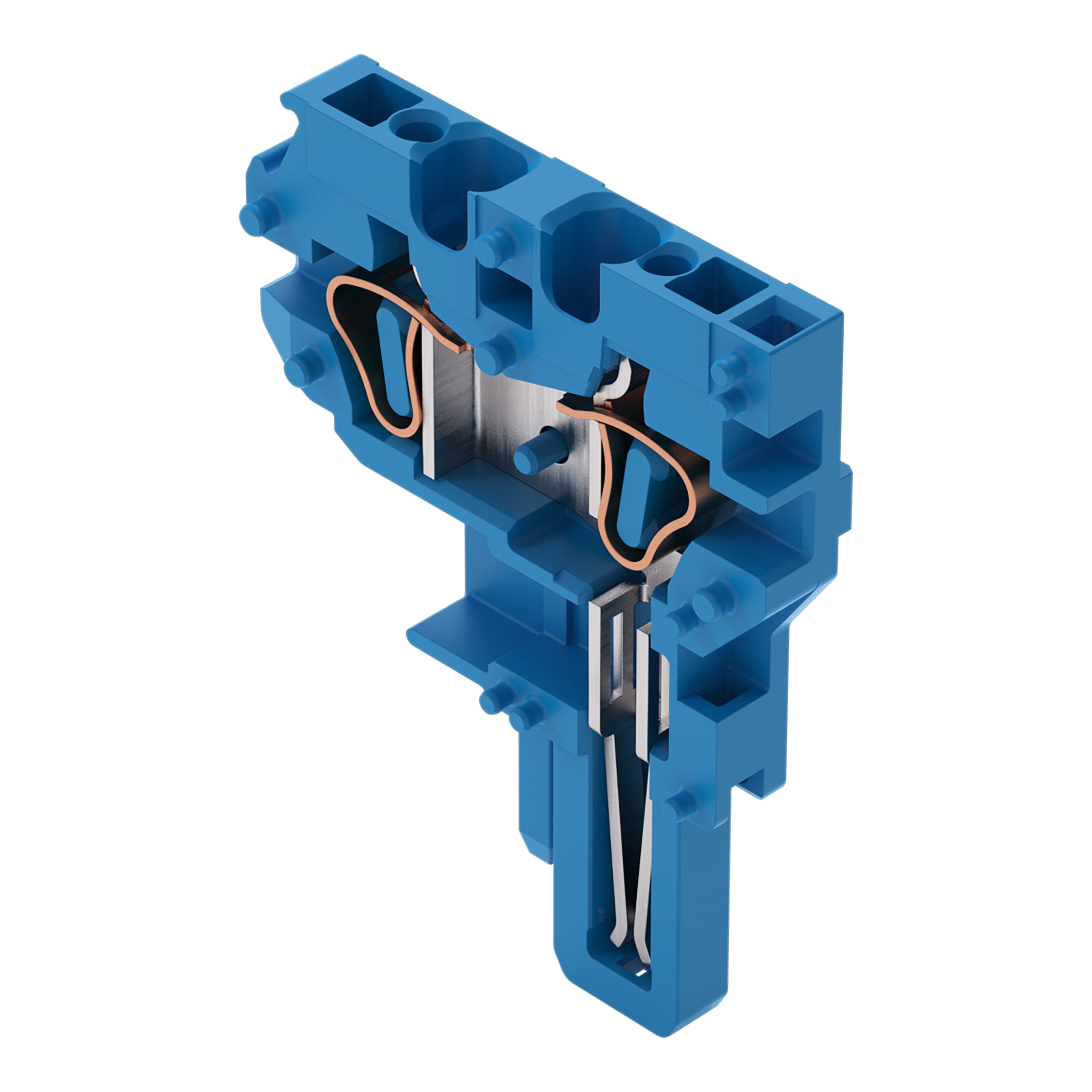 WAGO ELETTRONICA - Modulo centrale per connettore femmina per 2 conduttori.CAGE CLAMP®.4 mm².blu