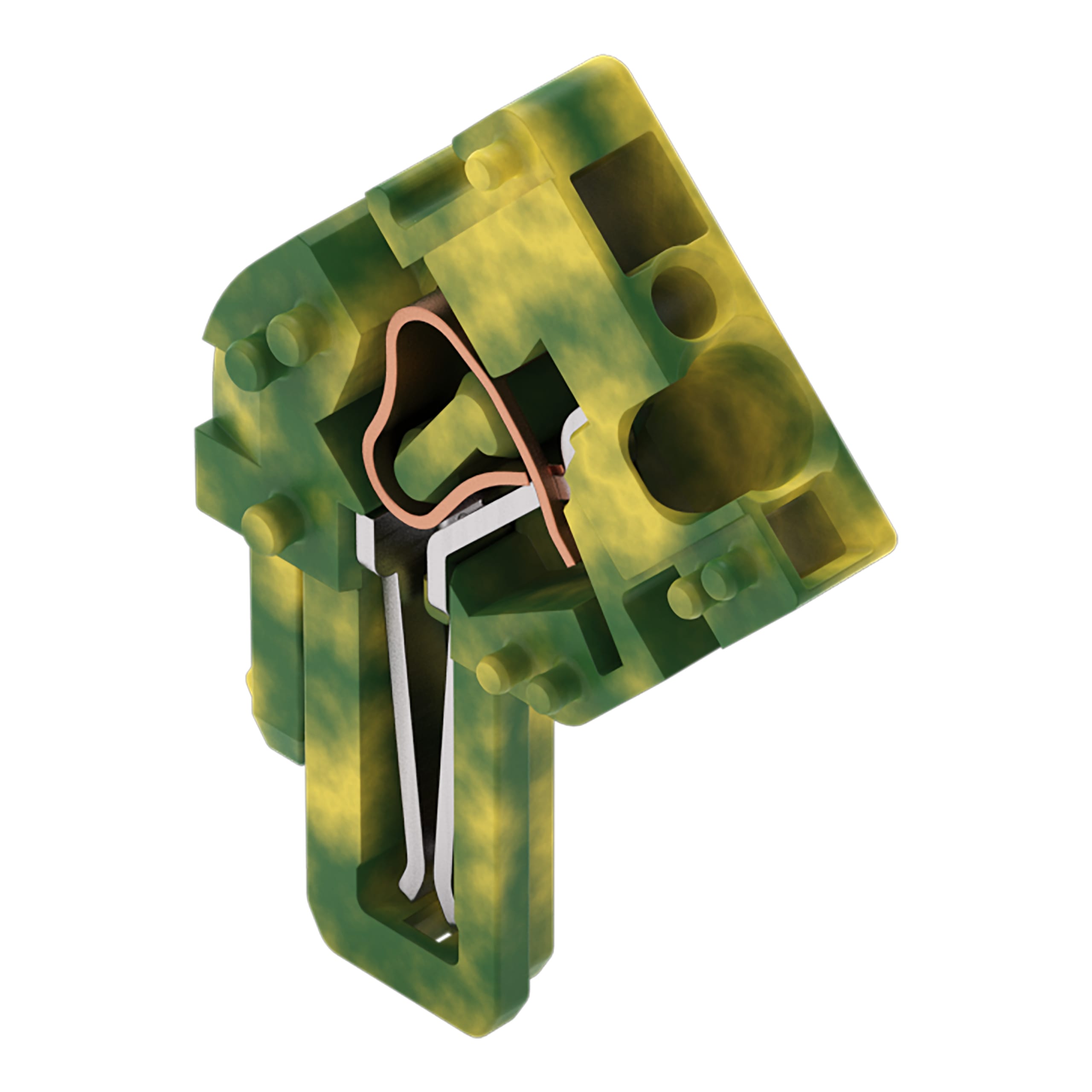 WAGO ELETTRONICA - Modulo terminale per connettore femmina 1 conduttore angolato.CAGE CLAMP®.4 mm².verde-giallo