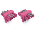 WAGO ELETTRONICA - Distributore tipo T.4 poli.Cod. B.rosa