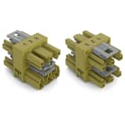 WAGO ELETTRONICA - connettore distribuzione a 3 vie.3 poli.Cod. B.verde chiaro