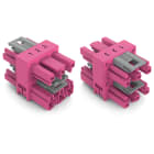 WAGO ELETTRONICA - connettore distribuzione a 3 vie.3 poli.Cod. B.rosa