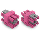 WAGO ELETTRONICA - connettore distribuzione a 3 vie.3 poli.Cod. B.rosa