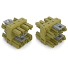 WAGO ELETTRONICA - connettore distribuzione a 3 vie.4 poli.Cod. B.verde chiaro