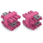 WAGO ELETTRONICA - connettore distribuzione a 3 vie.4 poli.Cod. B.rosa