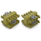 WAGO ELETTRONICA - connettore distribuzione a 3 vie.5 poli.Cod. B.verde chiaro 770-1745