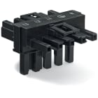 WAGO ELETTRONICA - Distributore tipo T.5 poli.Cod. A.nero