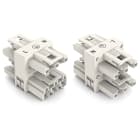 WAGO ELETTRONICA - connettore distribuzione a 3 vie.3 poli.Cod. A.bianco