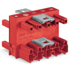 WAGO ELETTRONICA - connettore distribuzione a 3 vie.5 poli.Cod. P.rosso