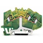 WAGO ELETTRONICA - Morsetto di terra per 3 conduttori.2,5 mm².marcatura centrale.verde-giallo