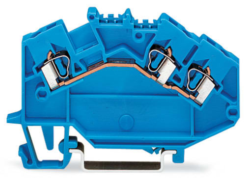 WAGO ELETTRONICA - Morsetto passante per 3 conduttori.2,5 mm².adatto per applicazioni Ex-i.blu