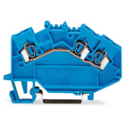 WAGO ELETTRONICA - Morsetto passante per 3 conduttori.2,5 mm².adatto per applicazioni Ex-i.blu
