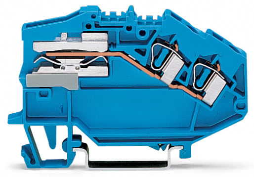 WAGO ELETTRONICA - Morsetto sezionatore del neutro per 2 conduttori.4 mm².CAGE CLAMP®.blu 781-643