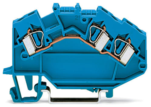 WAGO ELETTRONICA - Morsetto passante per 3 conduttori.4 mm².adatto per applicazioni Ex-i.blu