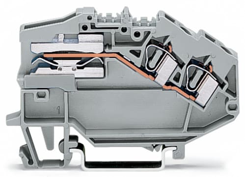 WAGO ELETTRONICA - Morsetto di sezionamento della distribuzione di potenza per 2 conduttori.4 mm².CAGE CLAMP®.grigio