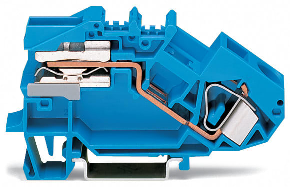 WAGO ELETTRONICA - Morsetto sezionatore del neutro per 1 conduttore.16 mm².CAGE CLAMP®.blu