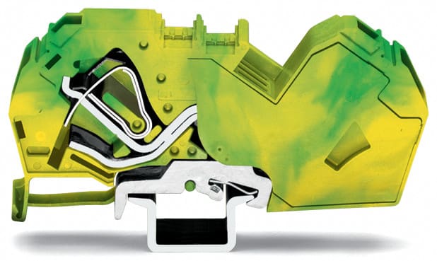 WAGO ELETTRONICA - Morsetto di terra per 2 conduttori.35 mm².con piastra terminale integrata.verde-giallo