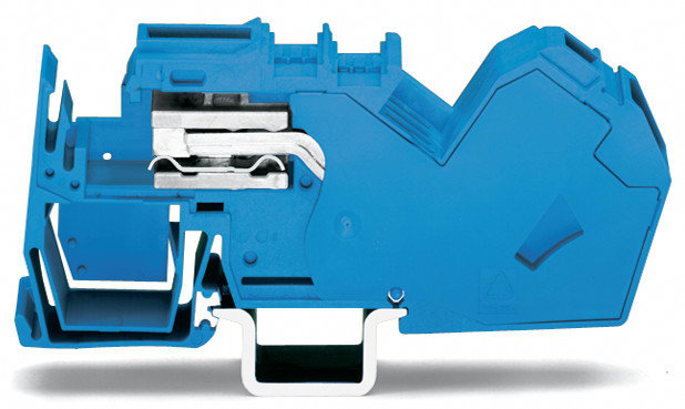 WAGO ELETTRONICA - Morsetto sezionatore del neutro per 1 conduttore.35 mm².con piastra terminale integrata.blu