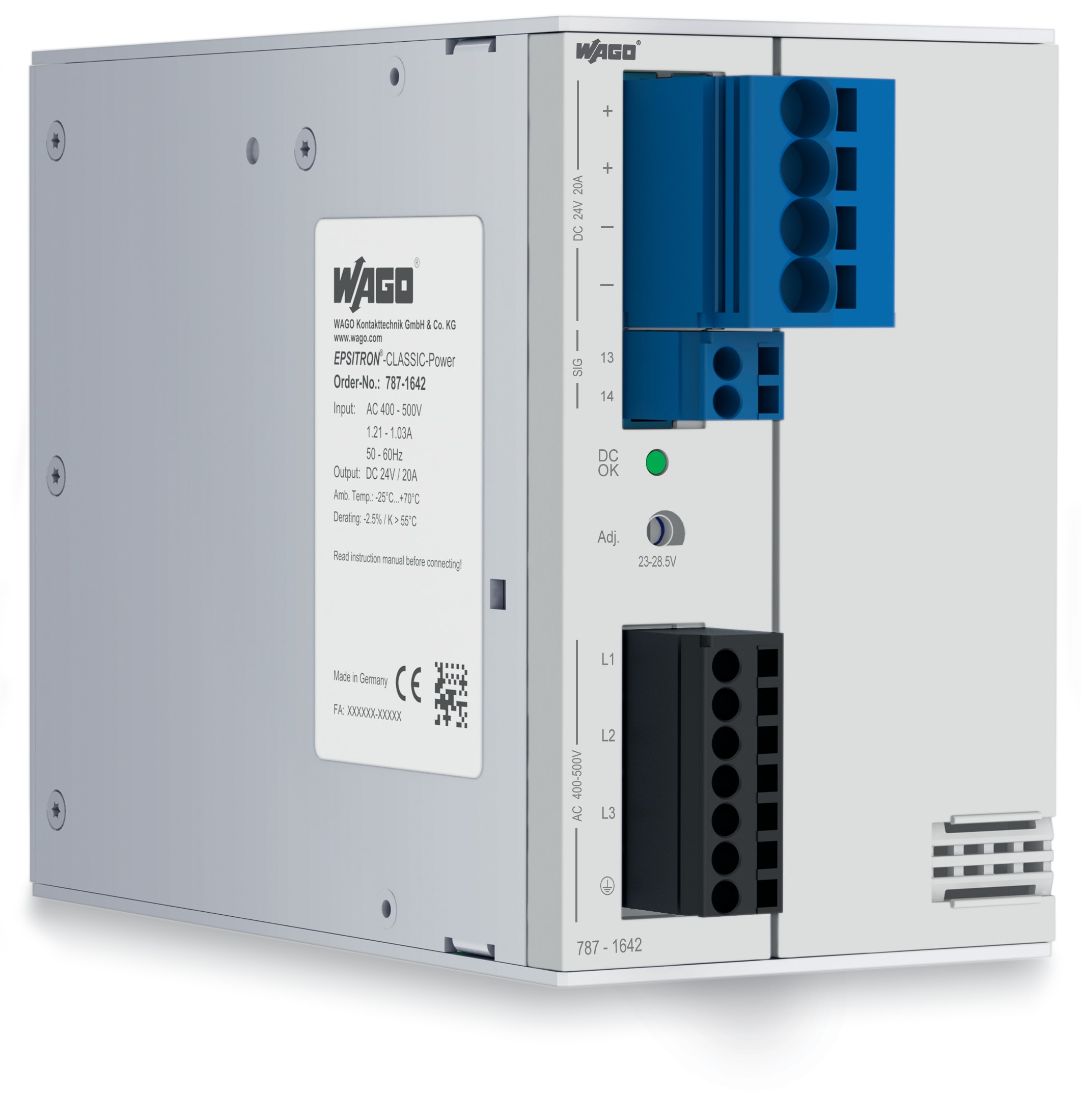 WAGO ELETTRONICA - Alimentatore switching.Classic.3 fase 787-1642