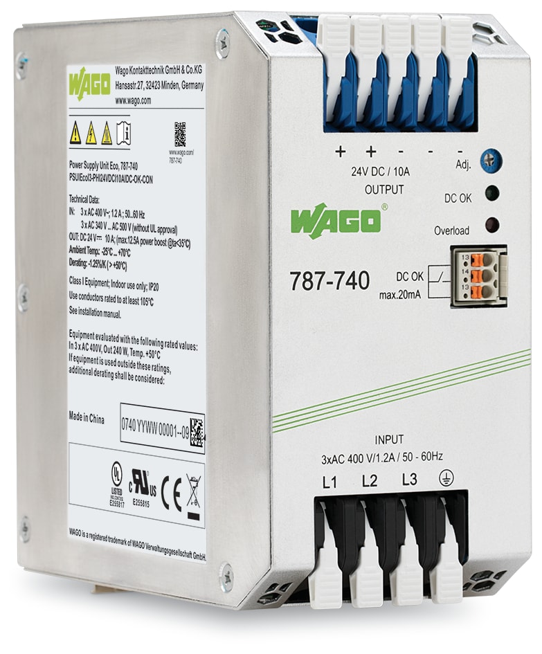 WAGO ELETTRONICA - Alimentatore switching.Eco.3 fase 787-740