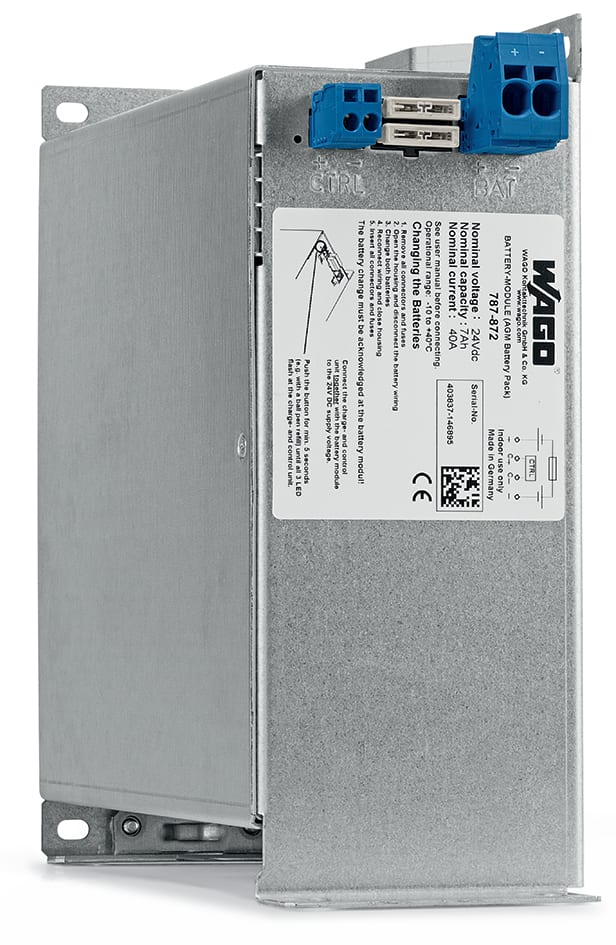 WAGO ELETTRONICA - Modulo batteria piombo-acido AGM.Tensione di ingresso 24 V DC.Corrente d'uscita 40 A