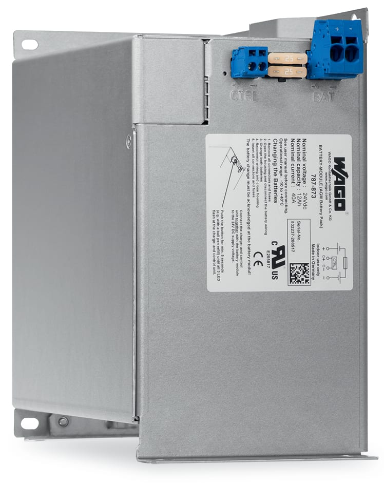 WAGO ELETTRONICA - Modulo batteria piombo-acido AGM.Tensione di ingresso 24 V DC.Corrente d'uscita 40 A