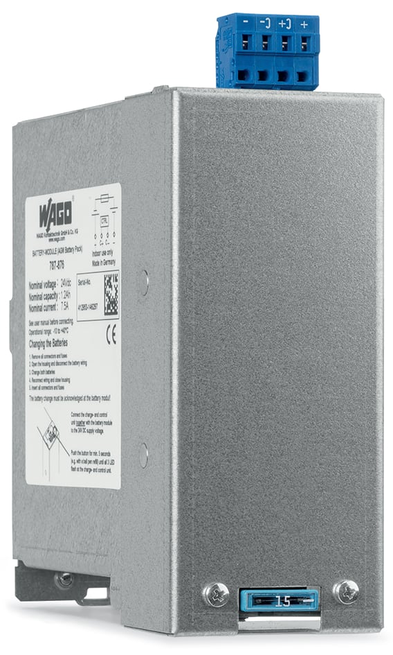 WAGO ELETTRONICA - Modulo batteria piombo-acido AGM.Tensione di ingresso 24 V DC.Corrente d'uscita 7,5 A