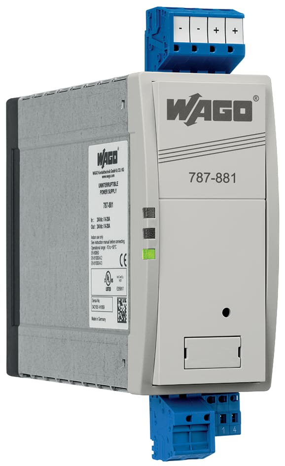WAGO ELETTRONICA - modulo buffer capacitivo.Tensione di ingresso 24 V DC.Tensione d'uscita 24 V DC