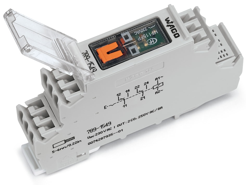 WAGO ELETTRONICA - Modulo relè.Tensione nominale d'ingresso: 230 V AC.2 contatti in scambio