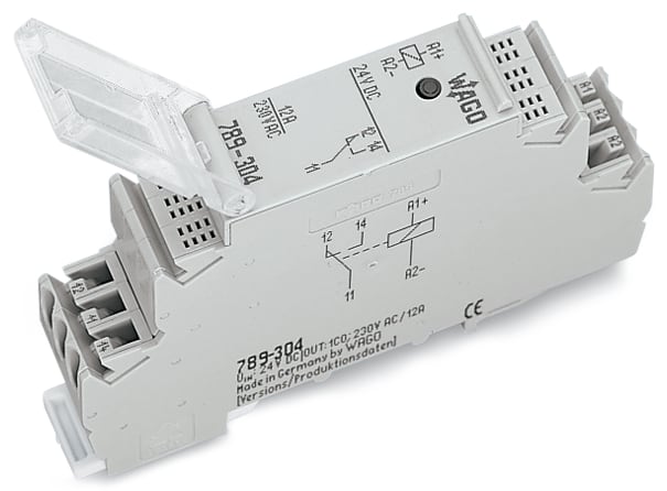 WAGO ELETTRONICA - Modulo relè.Tensione nominale di ingresso: 24 V DC.1 contatto in scambio.grigio