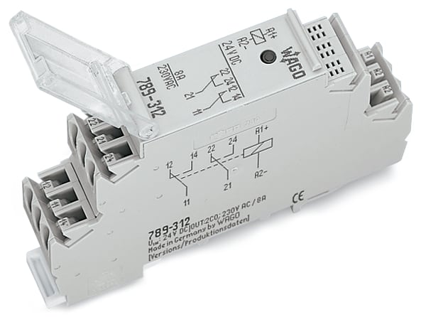 WAGO ELETTRONICA - Modulo relè.Tensione nominale di ingresso: 24 V DC.2 contatti in scambio.grigio