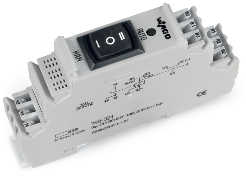 WAGO ELETTRONICA - Modulo relè.Tensione nominale di ingresso: 24 V DC.1 contatto NA.grigio