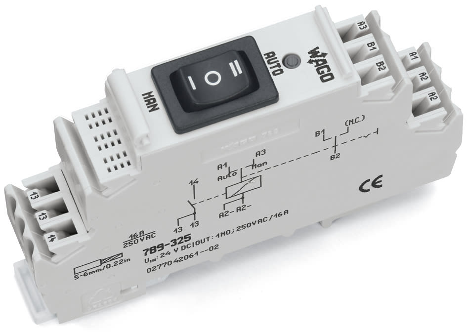 WAGO ELETTRONICA - Modulo relè.Tensione nominale di ingresso: 24 V DC.1 contatto NA