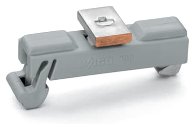 WAGO ELETTRONICA - Supporto con piede di messa a terra.parallelo alla guida di supporto.lunghezza 15 mm.grigio