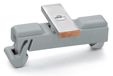 WAGO ELETTRONICA - Supporto con piede di messa a terra.parallelo alla guida di supporto.lunghezza 25 mm.grigio 790-112