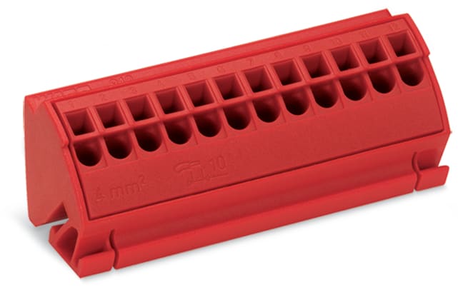 WAGO ELETTRONICA - Morsetto per barra collettrice.per barre collettrici 10 x 3 mm.senza pulsanti.rosso