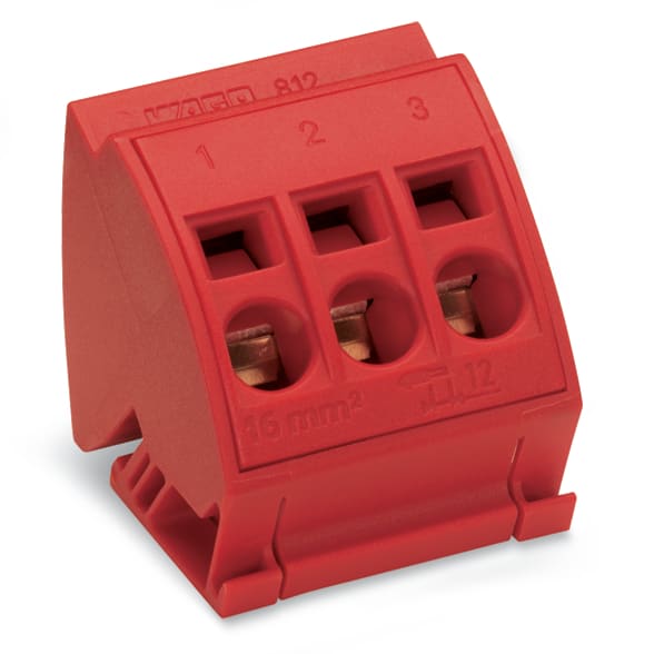 WAGO ELETTRONICA - Morsetto per barra collettrice.per barre collettrici 10 x 3 mm.senza pulsanti.rosso