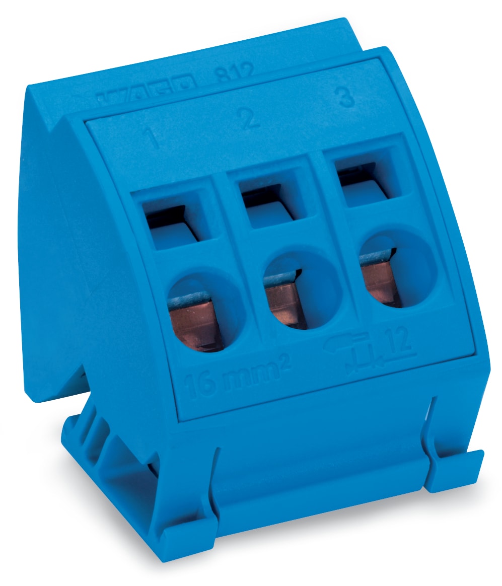 WAGO ELETTRONICA - Morsetto per barra collettrice.per barre collettrici 10 x 3 mm.senza pulsanti.blu