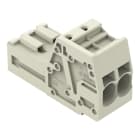 WAGO ELETTRONICA - Connettore maschio per 1 conduttore.Push-in CAGE CLAMP®.10 mm².grigio chiaro