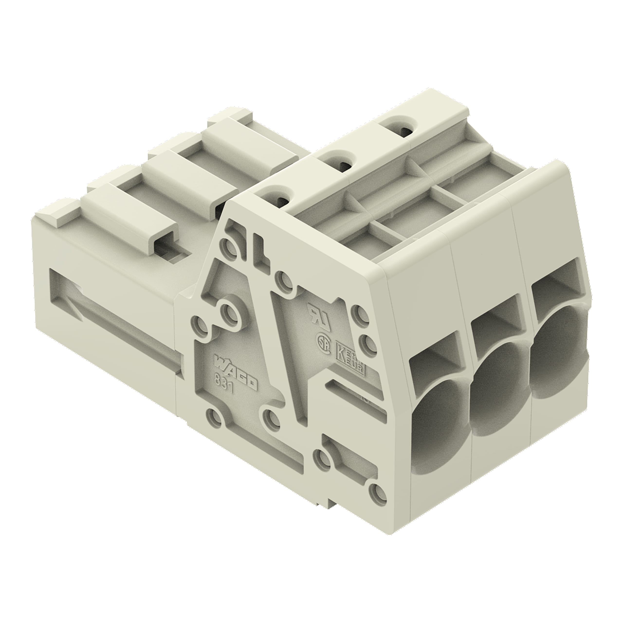 WAGO ELETTRONICA - Connettore maschio per 1 conduttore.Push-in CAGE CLAMP®.10 mm².grigio chiaro